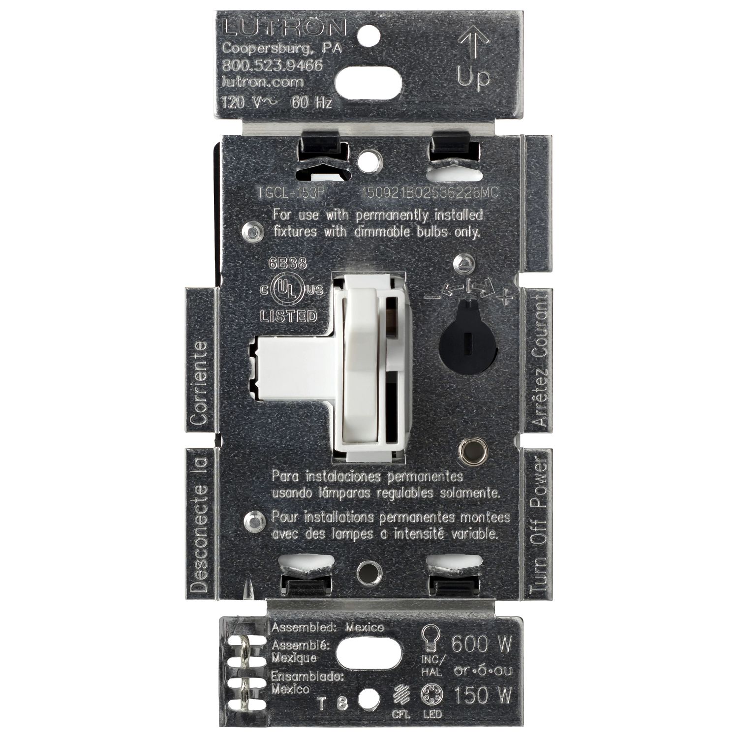 Lutron AYCL-153P-WH LUT AYCL-153P-WH