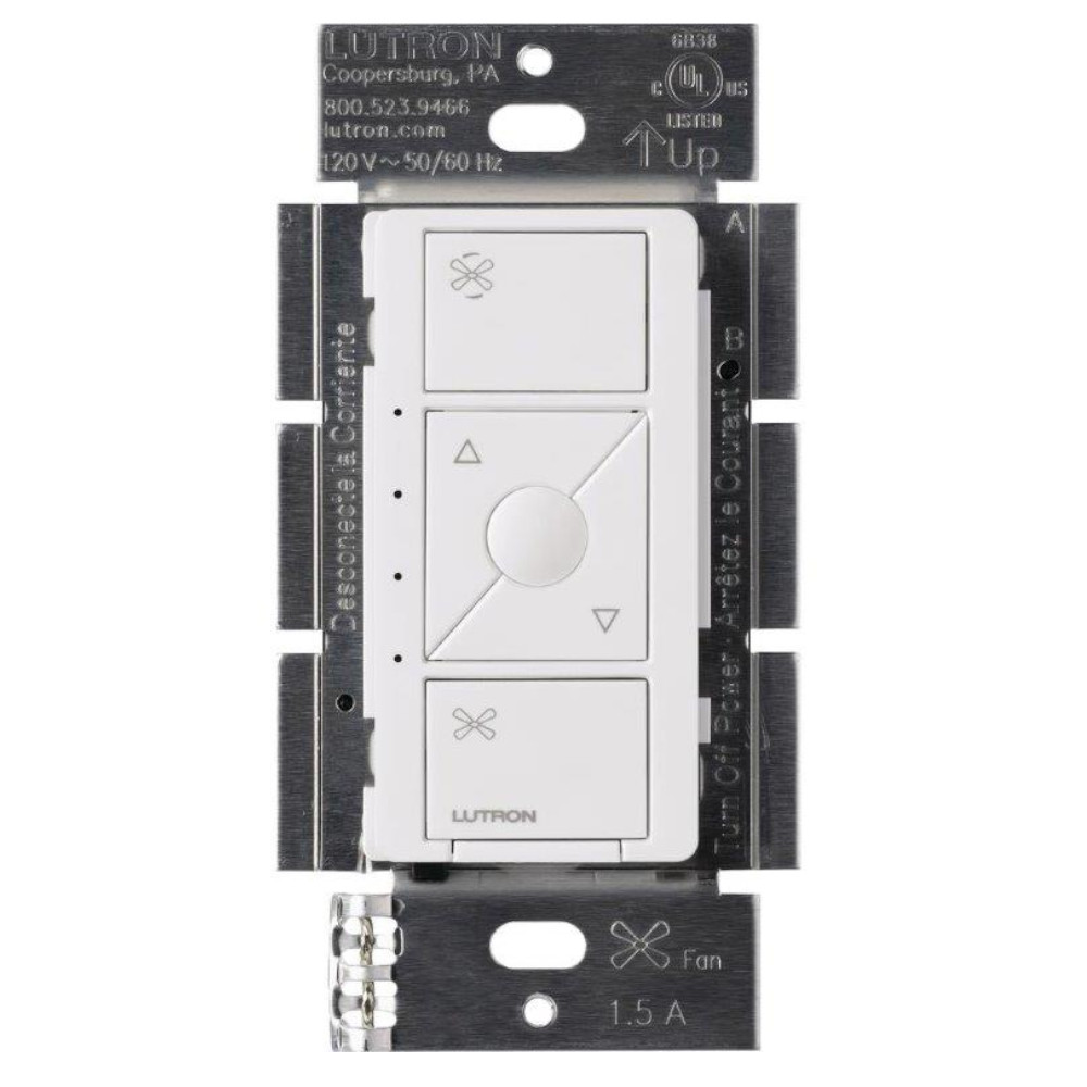 Lutron Single-Pole Caseta Wireless Smart Fan Speed Control, White