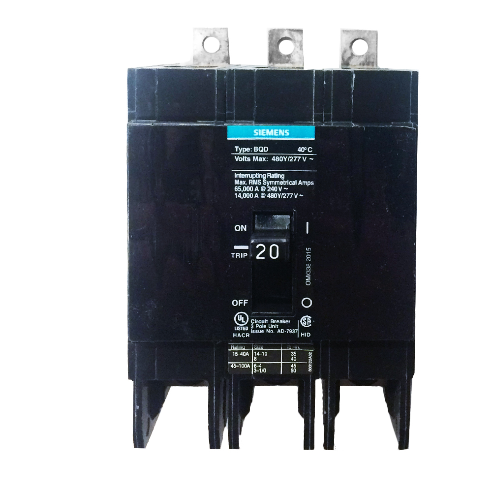 Siemens BQD320 3 Pole 20A Circuit Breaker for sale online 