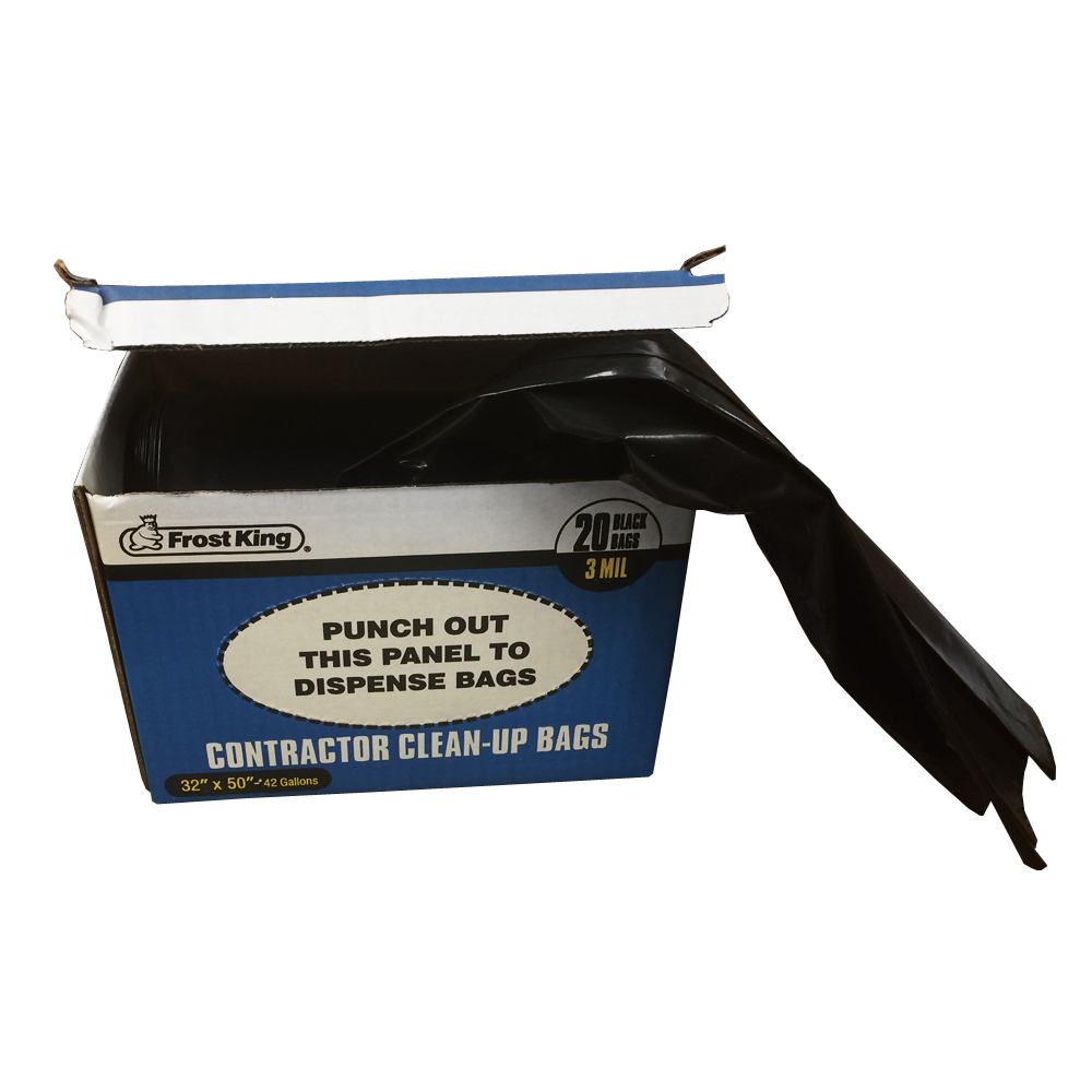 Frost King 42 Gallon 3 mil Contractor Clean-up Bags, Black, 20