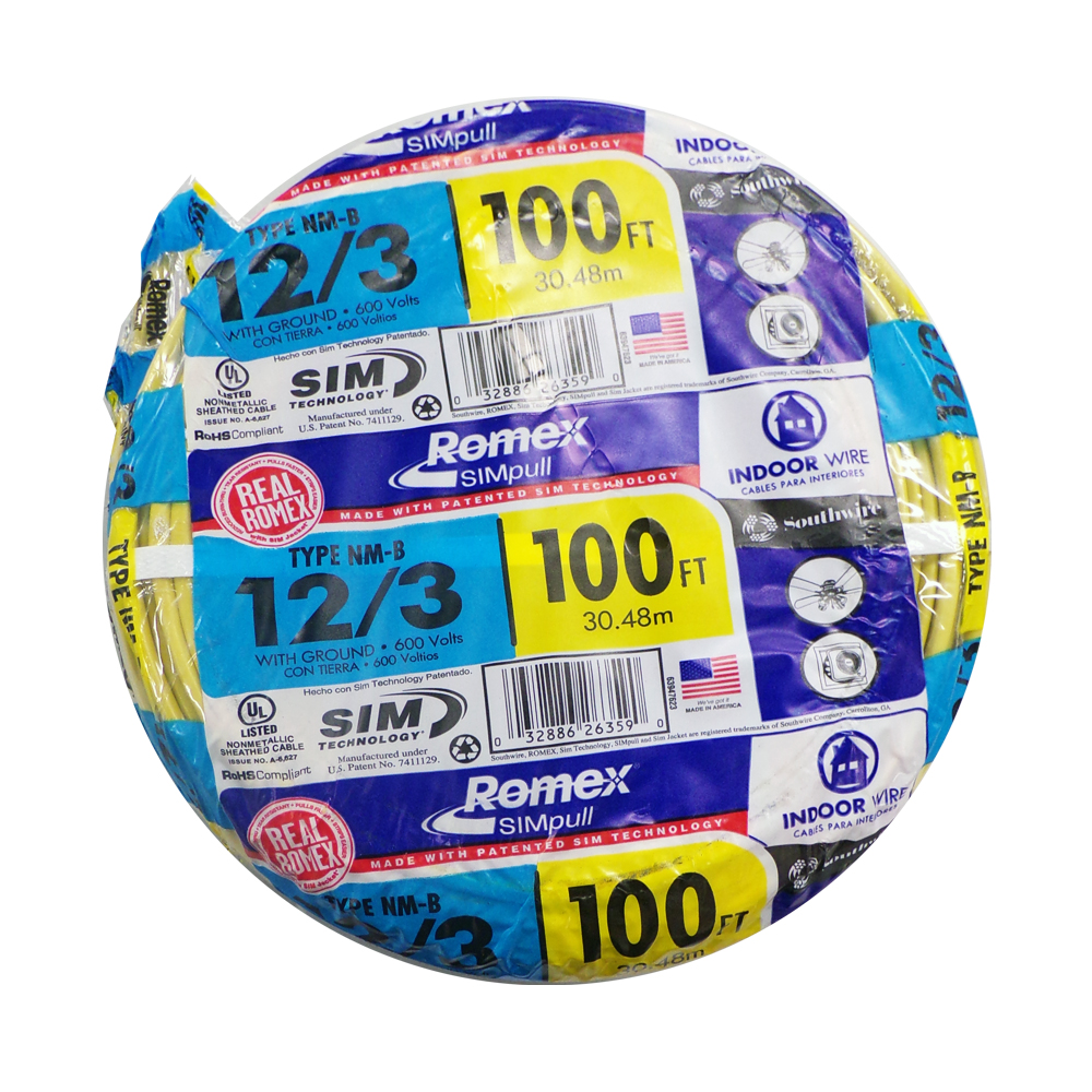 NEW Romex 12/3 With Ground  Electrical Wire 100ft coil 