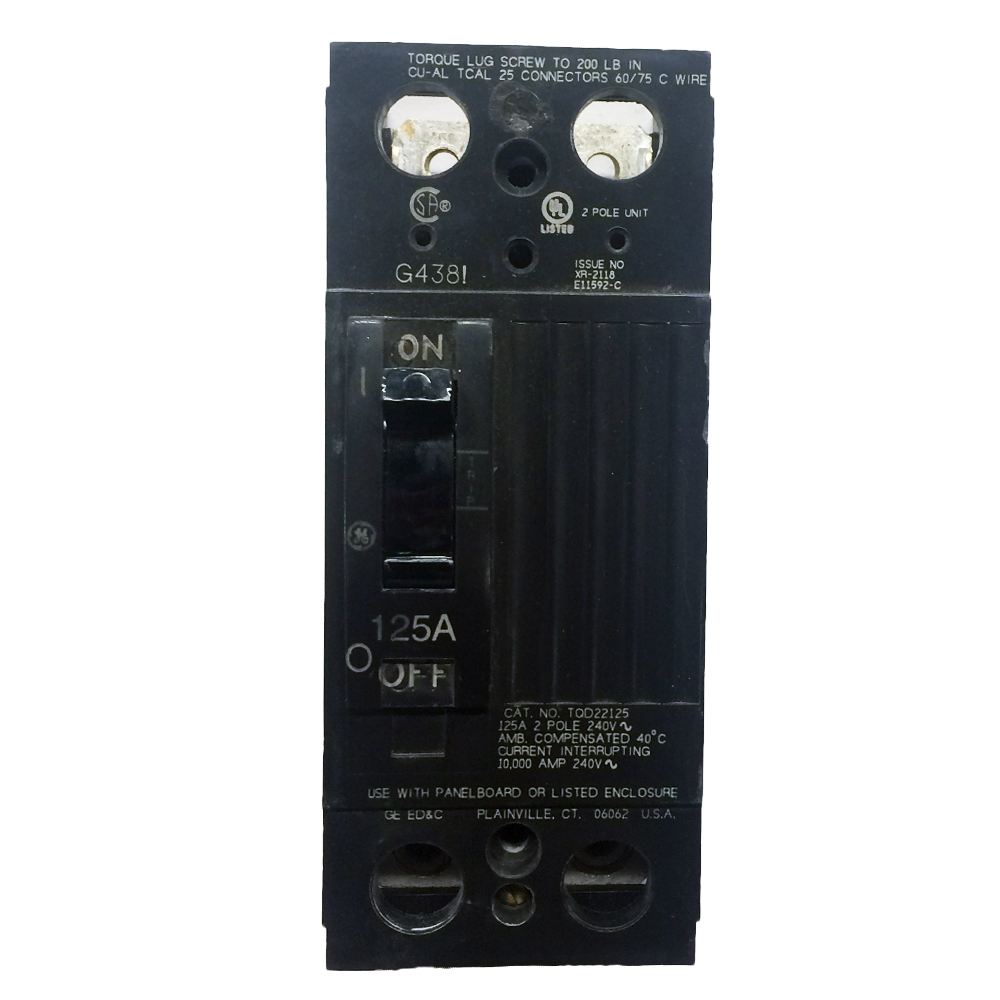 Square D QO 125 Amp 42kA 2-Pole Plug-In Circuit Breaker