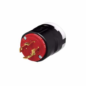 Cooper AHCL1630P 3-Pole 4-Wire 30 Amp 480V Locking Plug Black, Red