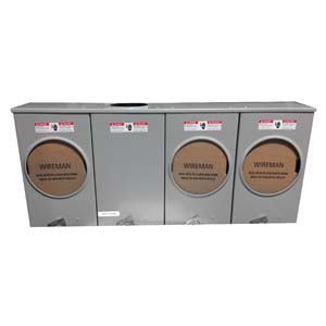 Siemens UA3717-YPGP 200 Amp 1-Phase 3-Gang AEP Meter Socket Base 4-Jaw